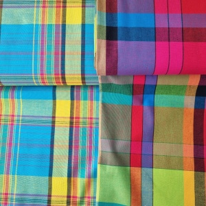 Cupon 70 cm - Material tesut in carouri - Madras Checks Rainbow - Img 3
