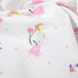 Cupon 70cm - Bumbac imprimat - Misty Blanc