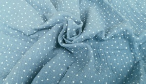 Cupon 80 cm - Muselina imprimata - Little Dots Light Blue - Img 2