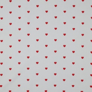 Cupon 80 cm - Poplin premium imprimat - Hearts White Red - Img 4