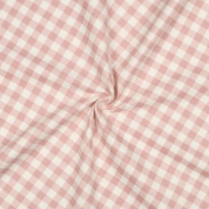 Finet de bumbac in carouri - Gingham Light Pink - Img 2