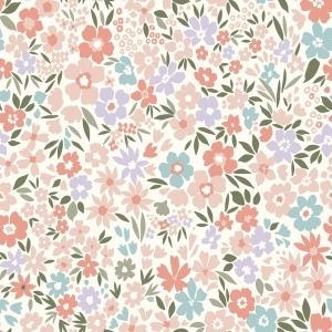 Jerse Bumbac imprimat cu flori pastel - Img 2
