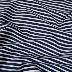 Jerse de bumbac - Breton Mini Stripes Marine - cupon 75 cm - Img 3