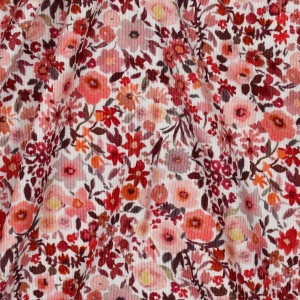 Jerse rib imprimat digital - Fleur Ecru