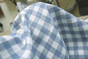 Material 100% In prespalat - Gingham Dusty Blue - Img 2