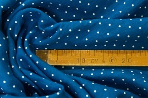 Material 100% In prespalat imprimat - Mini Dots Albastru Royal - Img 2