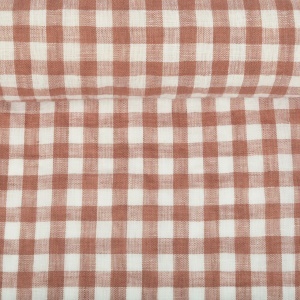 Material 100% In prespalat subtire - Gingham Chestnut