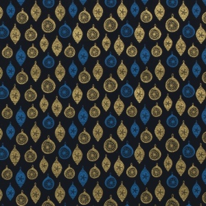 Material bumbac Craciun - Christmas Balls Navy