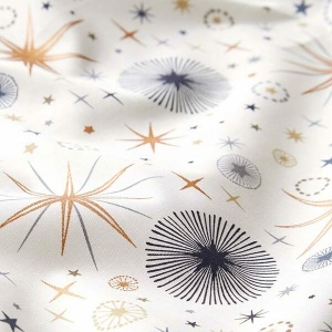Material bumbac Craciun - Constellations Ivory - Img 1
