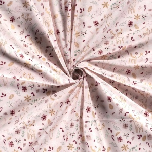 Material bumbac - Deco Deers Pink - Img 2