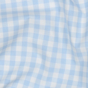 Material bumbac tesut yarn dyed - Vichy Light Blue 10mm