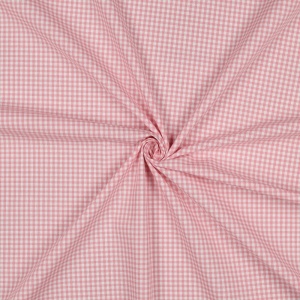 Material bumbac tesut yarn dyed - Vichy Old Rose 2.7mm - Img 2