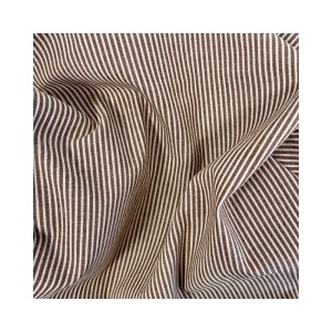 Material Bumbac Yarn Dyed Stripes - Chestnut [90591]