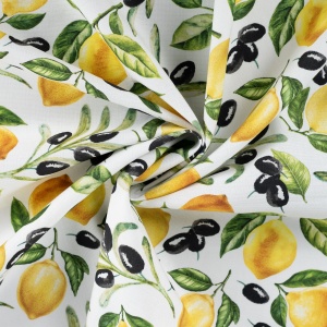 Material Canvas imprimat - Lemons and Olives Ecru - Img 2