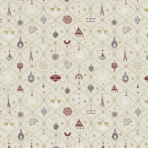Material Craciun Poplin - Foil Deco Ivory - Img 3