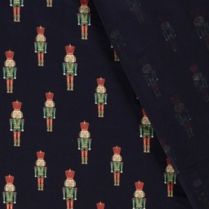 Material Craciun Poplin - Foil Nutcracker Navy - Img 3