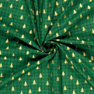 Material Craciun Poplin - Tartan Christmas Green - Img 2