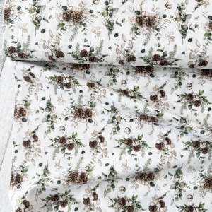 Material Craciun Poplin - Vintage Cones - Img 3