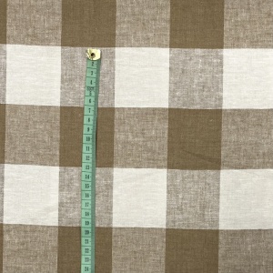 Material in si vascoza - Yarn Dyed Checks Light Brown - Img 3