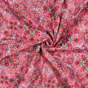 Material matlasat din voal de bumbac - Patchwork Pink - Img 3