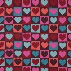 Material poplin premium imprimat - Love Pop Bordeaux - Img 4