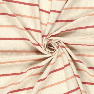 Material tesut din in si vascoza- Linen Stripe Coral - Img 1