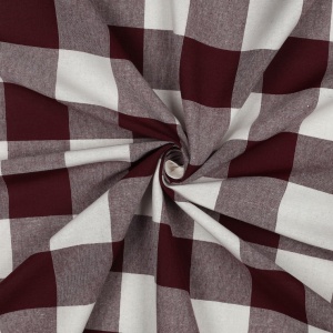 Material tesut yarn dyed - Checks Aubergine