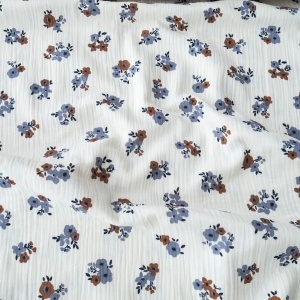 Muselina imprimata - Blue Floral Bouquet - Img 2