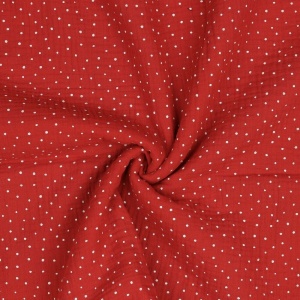 Muselina imprimata - Little Dots Red - cupon 95cm - Img 2