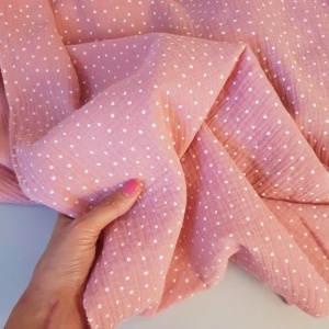 Muselina imprimata - Little Dots Rose