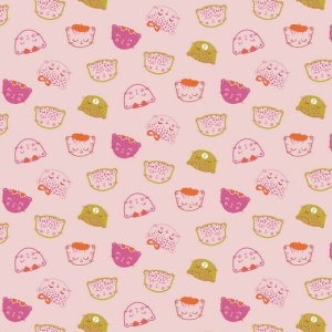 Poplin imprimat - Chic Cats Rose