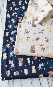 Poplin imprimat digital - Forest Animal Navy - Img 2