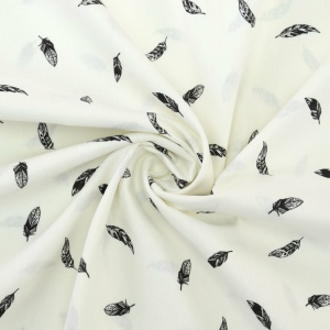 Poplin imprimat - Feather Ivory