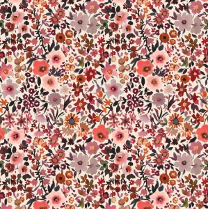 Poplin premium digital - Fleur Ecru