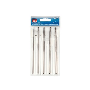 Set de 5 crosete metalice Prym, 2.5 - 5 mm - argintiu - Img 2