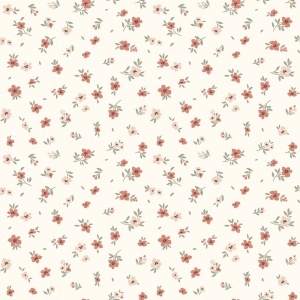 Tricot bumbac pointoille - Marsala flowers