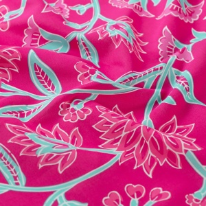 Voal batist de bumbac - Enjoy Flowers Fuchsia