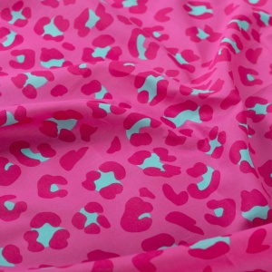 Voal batist de bumbac - Enjoy Fuchsia Leopard