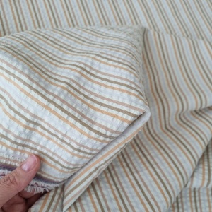 Bumbac gofrat Seersucker cu dungi - Havana Stripes - cupon 60 cm