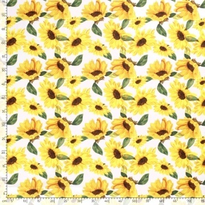 Bumbac imprimat cu floarea soarelui - Sunflowers - Img 3