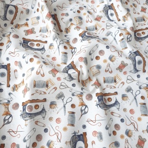 Bumbac imprimat digital - Buttons White [90621-50]