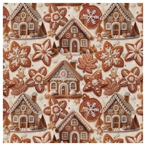 Bumbac imprimat digital - Gingerbread Village