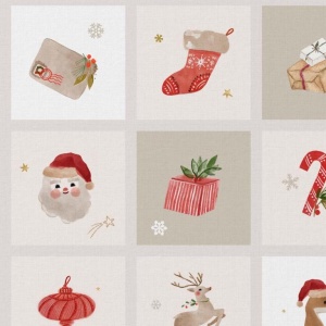Bumbac imprimat digital - Joulu Advent