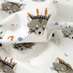 Bumbac imprimat - Rocket Blanc