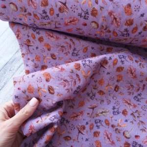 Bumbac Reiat Velur - Autumn Elements Lilac - Img 1