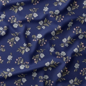 Bumbac Reiat Velur Babycord - Blue Blossom