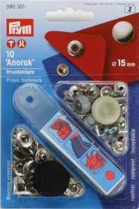 Capse Anorak argintii - 15mm