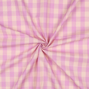 Cupon 35 cm - Material bumbac Vichy Yarn Dyed - Lilac - Img 2