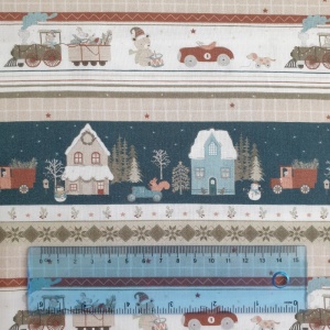 Cupon 60 cm - Poplin imprimat - Holiday Express - Img 4
