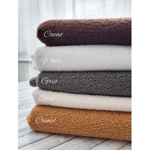 Cupon 70 cm - Plush Teddy Sherpa Boucle - Cacao - Img 2